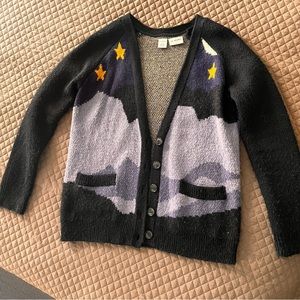 Small LA Hearts Button-up desert wolf, cacti, mountains, moon, & stars cardigan